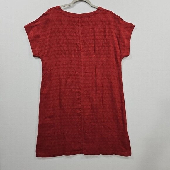 Soft Surroundings Remi Gauze Slip Linen Blend Shirt Dress Petite Medium Wine Red - Picture 2 of 7